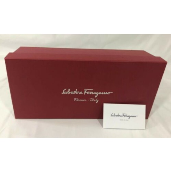 Salvatore Ferragamo Empty Shoes Gift Box Red 5.6" x 12.5" x 3.5" - Picture 1 of 12